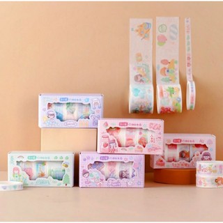 Hộp 5 Cuộn Washi Tape Trang Trí Sổ Dễ Thương