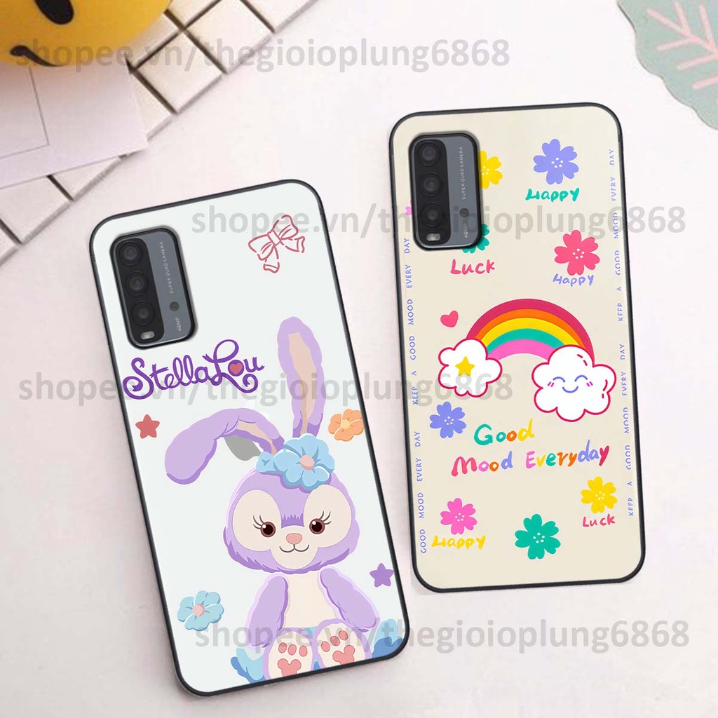 Ốp Xiaomi Redmi 9T in hình cầu vồng happy smile thỏ cute siêu xinh siêu đáng yêu