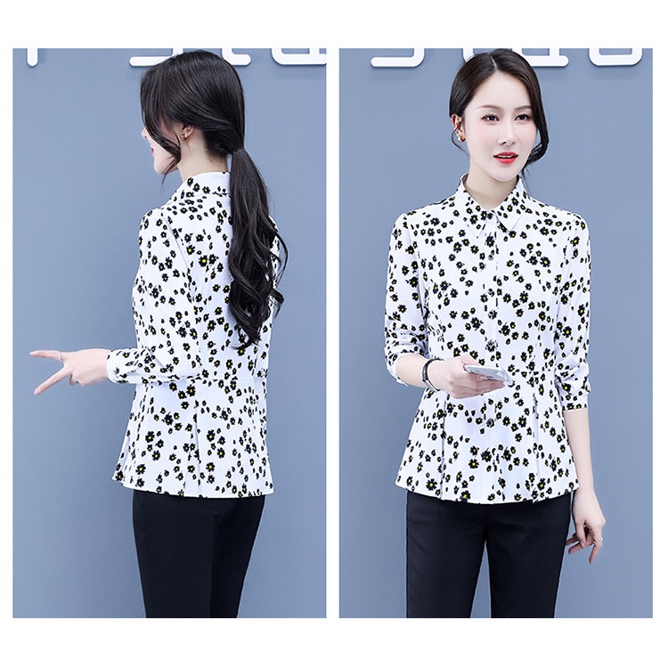 Áo Sơ Mi Tay Dài Dáng Ôm In Họa Tiết Kẻ Sọc Phong Cách Hàn Quốc Thời Trang Mùa Thu Mới Cho Nữ