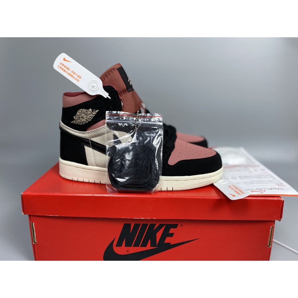 Giày Sneaker Nam Nữ Jordan 1 Mid Cayon Rust Đen Hồng Fullbox, Giày Thể Thao Nam Nữ 2021