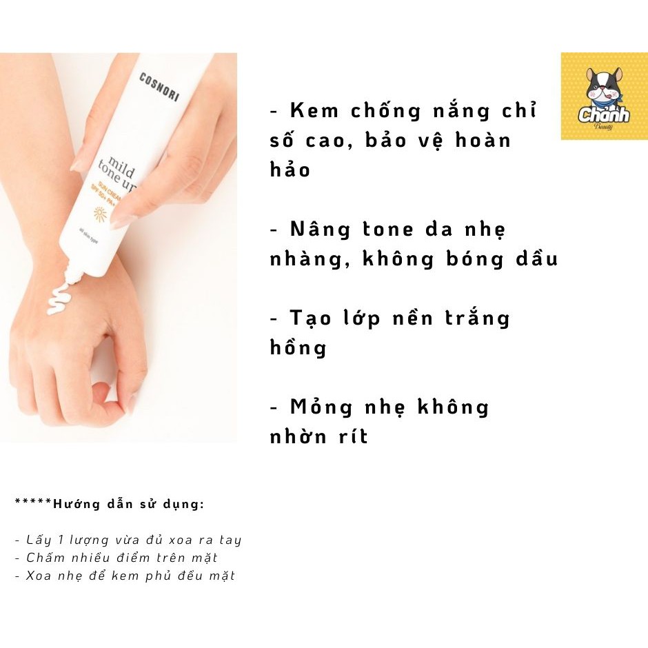 Kem chống nắng nâng tone da COSNORI SPF 50+ PA++++ 50 mL | BigBuy360 - bigbuy360.vn