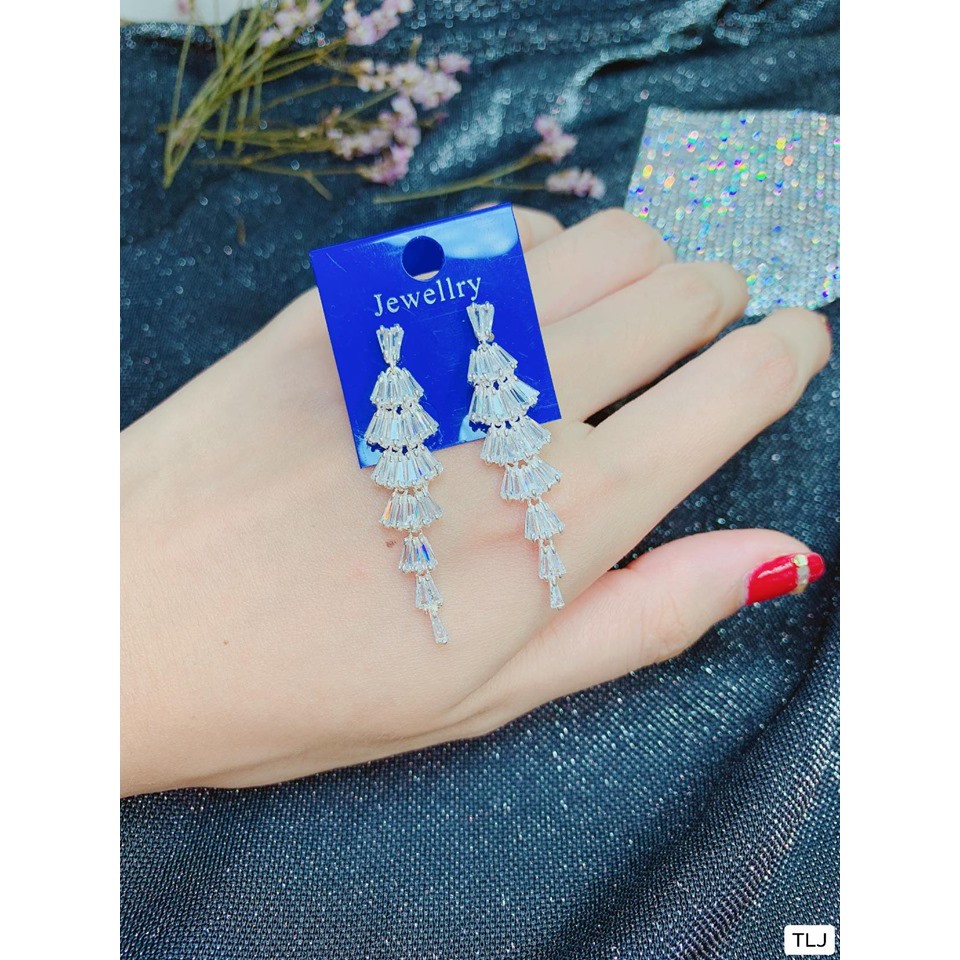 Bông tai nữ dạng váy 6 tầng mẫu hót nhất bac