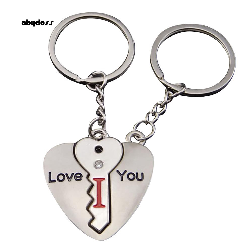 Bộ 2 móc chìa khoá kim loại hình trái tim và chìa khoá cho cặp đôi