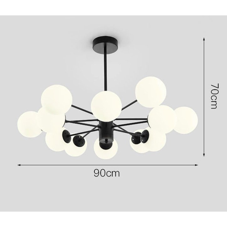 Đèn chùm MONSKY ALIGA cao cấp hiện đại loại 12 bóng trang trí nội thất sang trọng - Kèm bóng LED chuyên dụng.