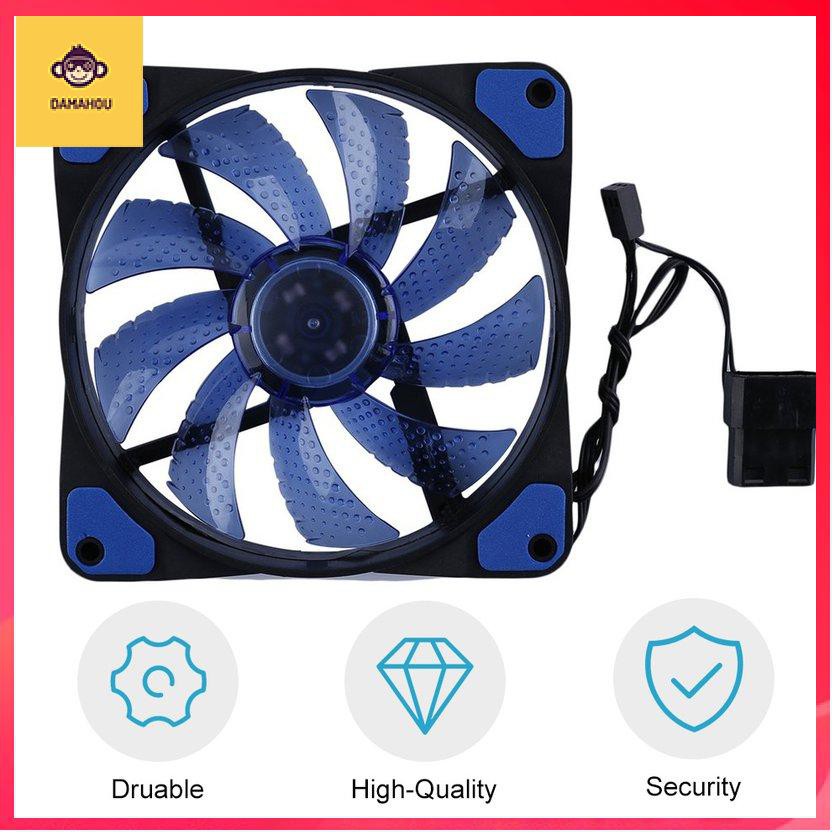 120mm LED cực kỳ im lặng Máy tính PC Case Fan 15 đèn LED 12V Dễ dàng cài đặt