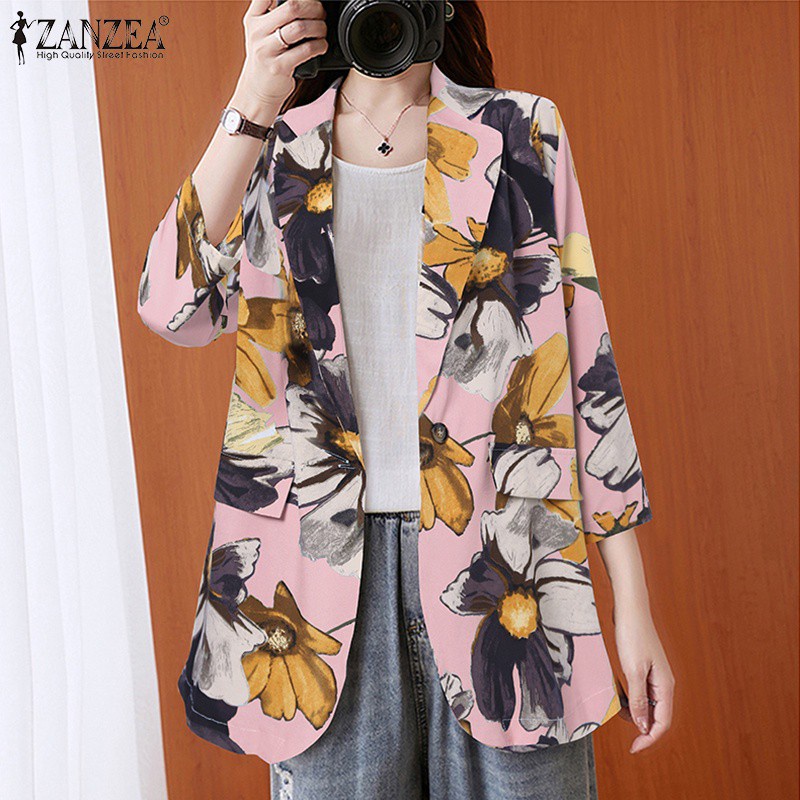 Áo Khoác Blazer Zanzea Tay Dài Dáng Rộng In Hoa Phong Cách Vintage Thời Trang Cho Phụ Nữ | BigBuy360 - bigbuy360.vn