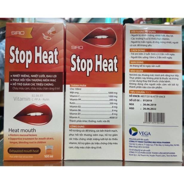 Stop Heat Viêm loét miệng lưỡi, miệng môi sưng đau, đau nhức răng lợi, viêm họng hôi miệng