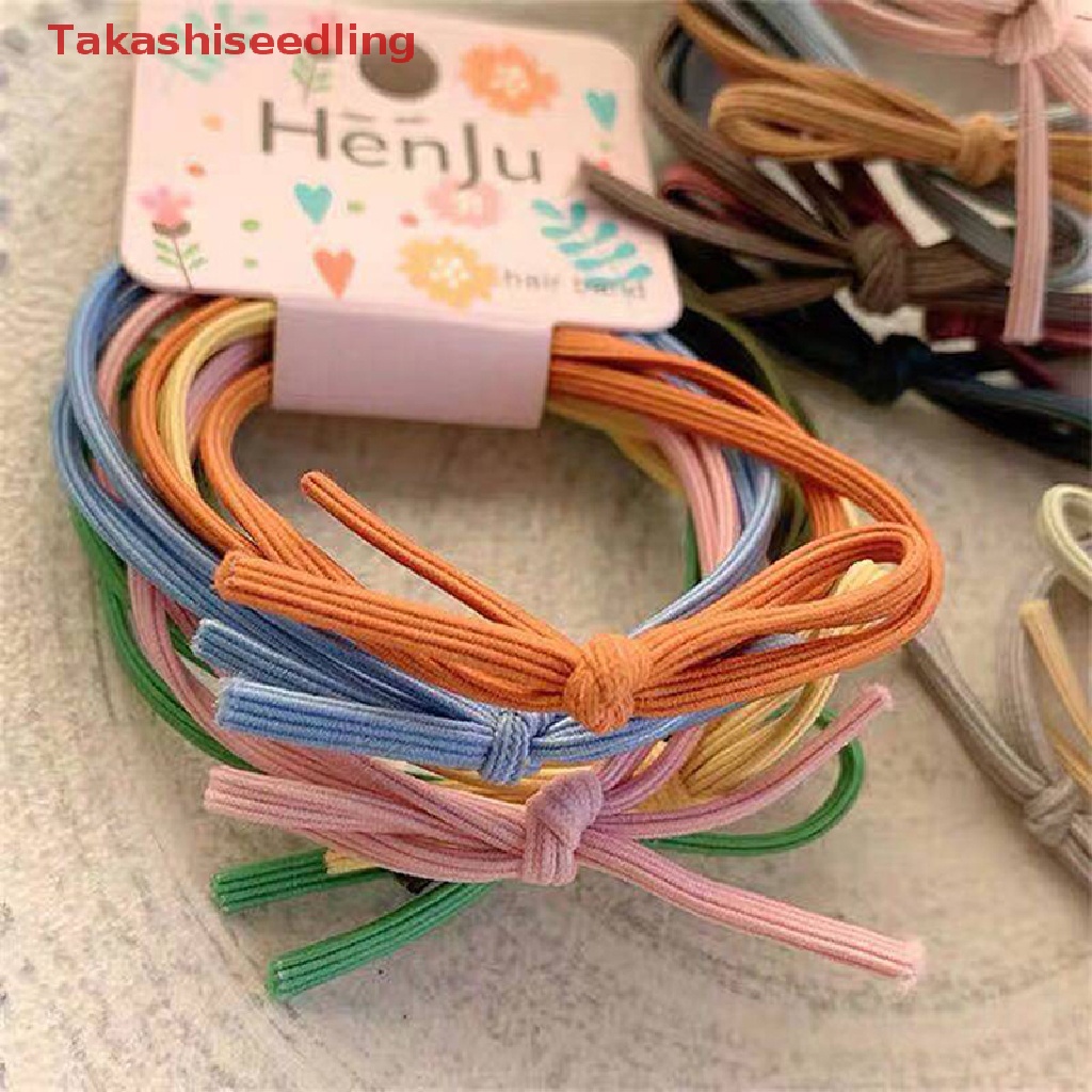 Set 6 Dây Buộc Tóc Thắt Nơ Hai Trong Một Đơn Giản Phong Cách Hàn Quốc