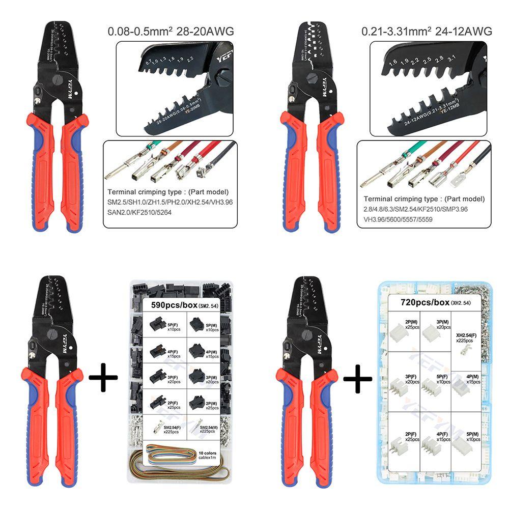 Set Kìm Uốn Dây Điện SH1.0 / ZH1.5 / PH2.0 / XH2.54 / SM2.54 Chuyên Dụng