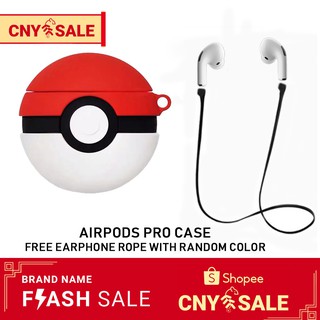 【Stock】Apple AirPods Pro Silicone case Shockproof Earphone Protective Cover Waterproof Poke Ball Pocket Monsters