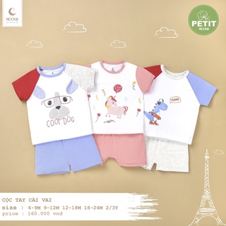 🌶 🌶 🌶 Bộ Cộc Tay CàivI Moon vải sợi tre siêu mềm cho bé