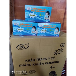 Chính Hãng - Khẩu Trang Y Tế NAM ANH - FAMAPRO 4 lớp kháng khuẩn cao cấp 50 Cái /1 hộp
