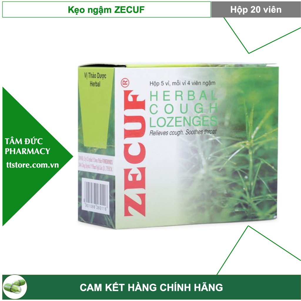 Kẹo ngậm thảo dược ZECUF / ZECUP [Hộp 20 viên]