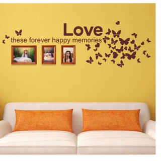 Decal Dán Tường Chữ Love Hình Bướm