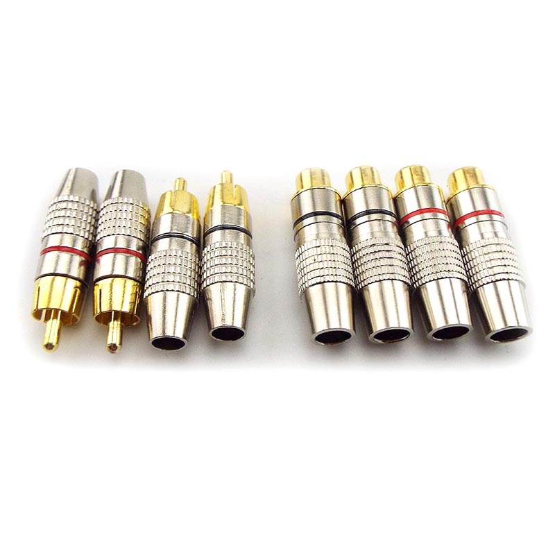 Set 4 Đầu Nối RCA Mạ Vàng Từ Đầu Đực Sang Đầu Cái RCA Đầu Cái