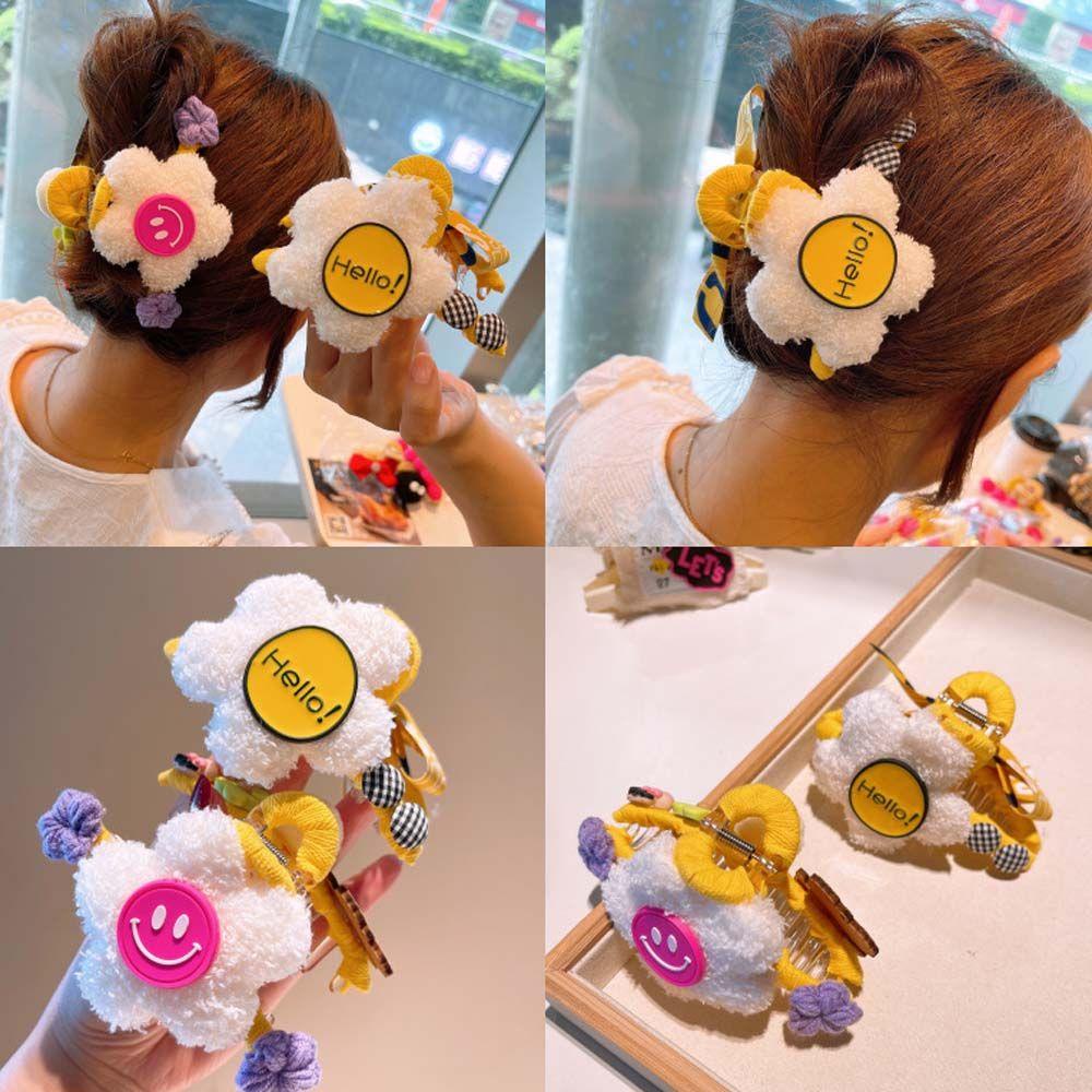 Kẹp Tóc Hình Mặt Cười Hoạt Hình Bằng Acrylic 15H Xinh Xắn