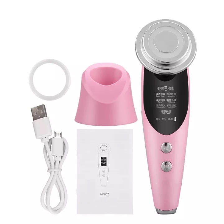（HCM）Máy mát xa mặt EMS 7 trong 1, 4 màu đèn LED giảm nếp nhăn nâng thắt chặt da mặt, đẩy tinh chất vào da