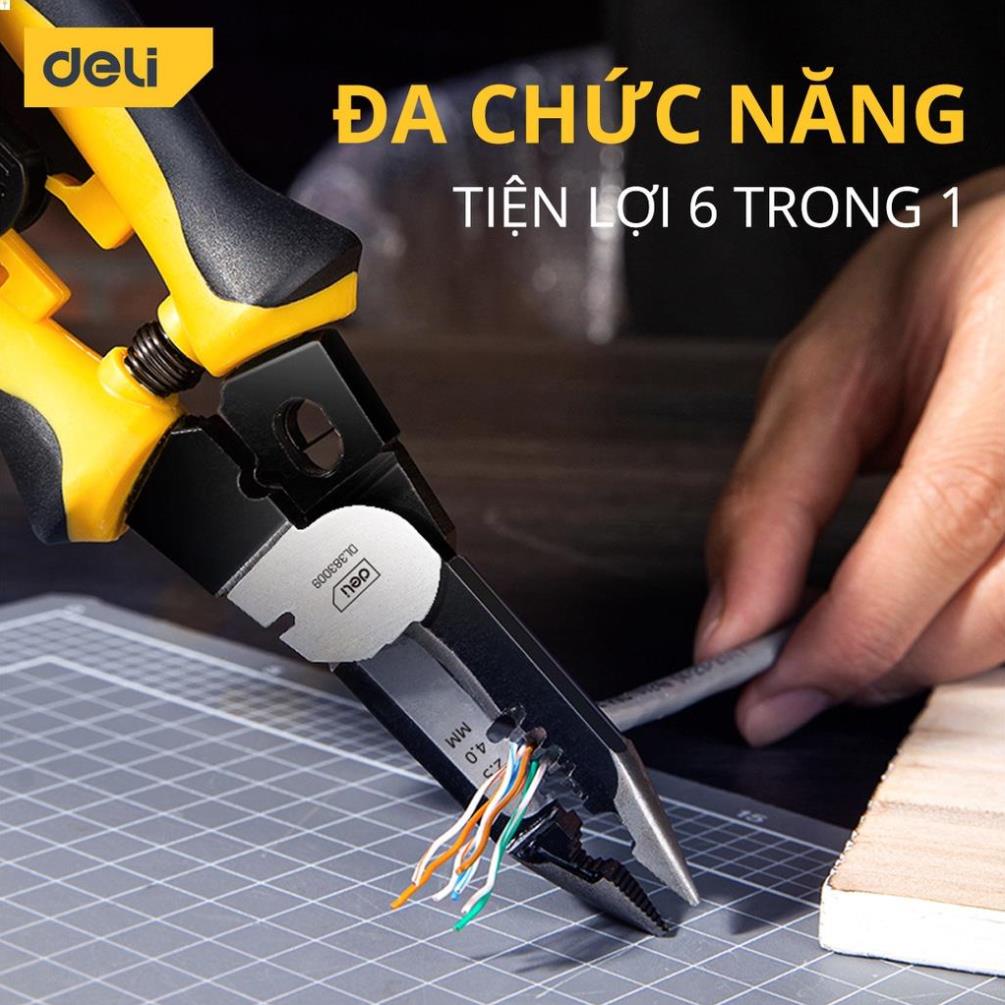 Kìm Tuốt Dây Điện Deli Cao Cấp - Kích Thước 9 Inch, Chất Liệu Siêu Bền, Dễ Dàng Cầm Nắm Và Sử Dụng - DL383009 .