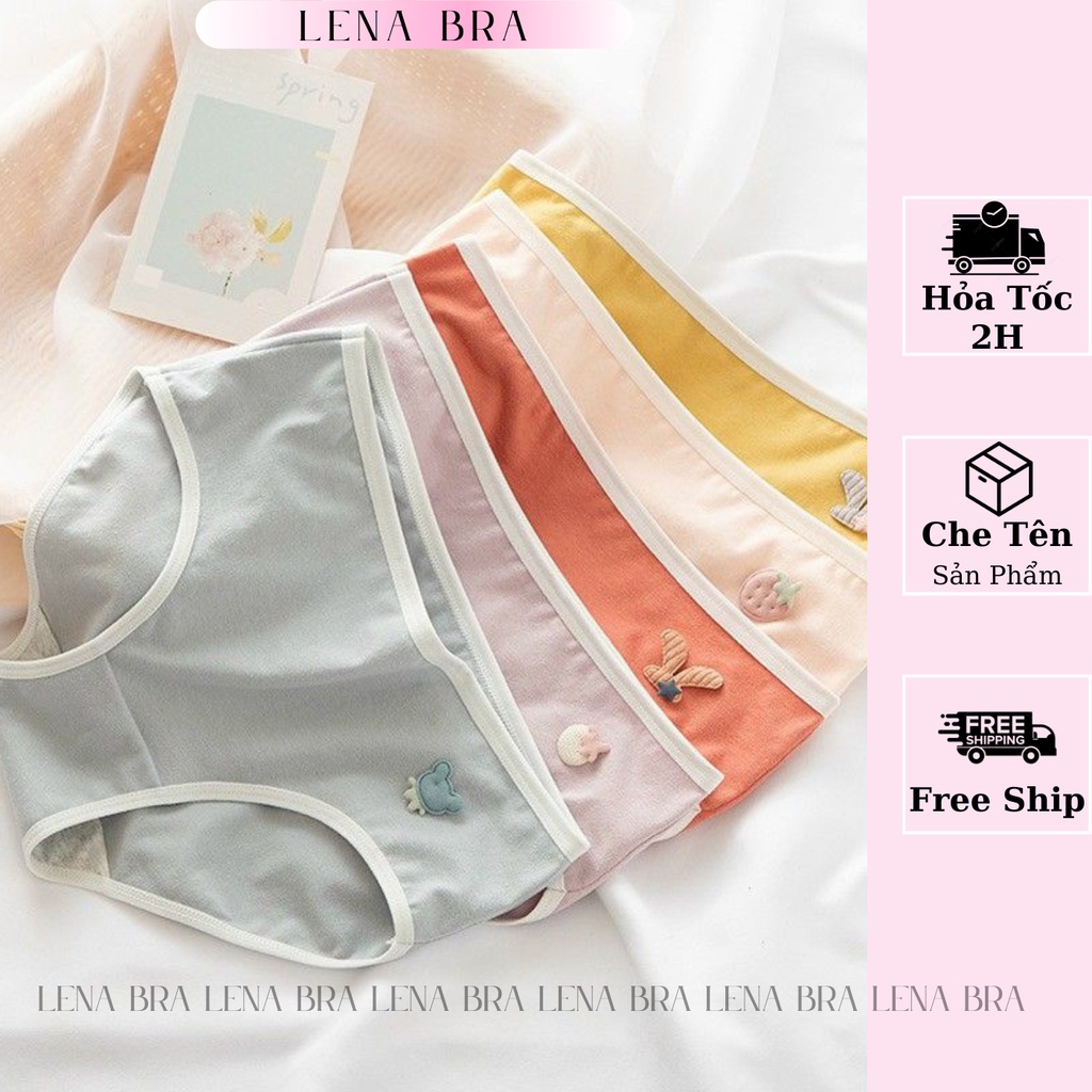 Quần lót nữ, quần lót cotton mềm mịn đính hình kute dễ thương A328