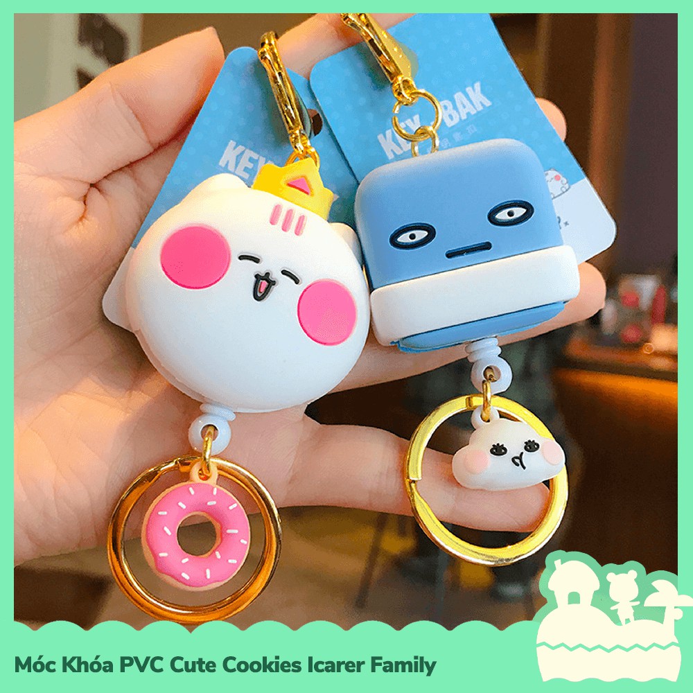 [Sẵn VN] Móc Khóa PVC Nhân Vật Hoạt Hình Mẫu Bánh Bích Quy Cute Cookies Icarer Family