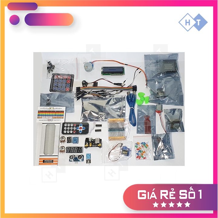 Combo Bộ Kit Học Tập Arduino Uno R3 Đầy Đủ phù hợp với người mới bắt đầu có tài liệu hướng dẫn