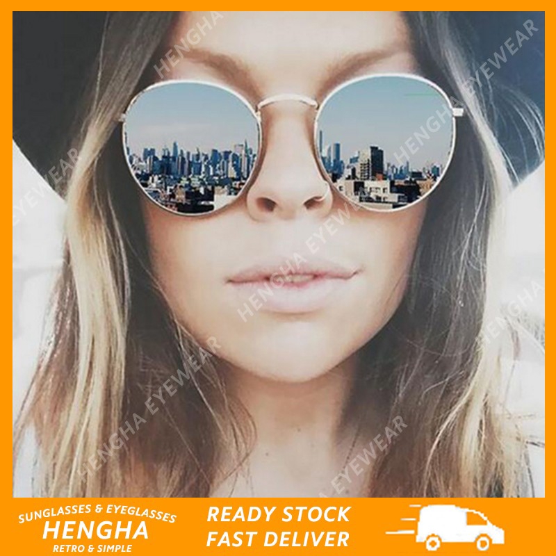 Kính râm gọng tròn thời trang Retro cho nữ