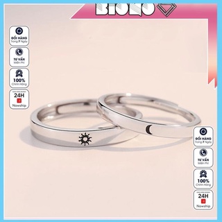 Nhẫn đôi đẹp mạ bạc 925 nam nữ cao cấp giá rẻ tình yêu NB12