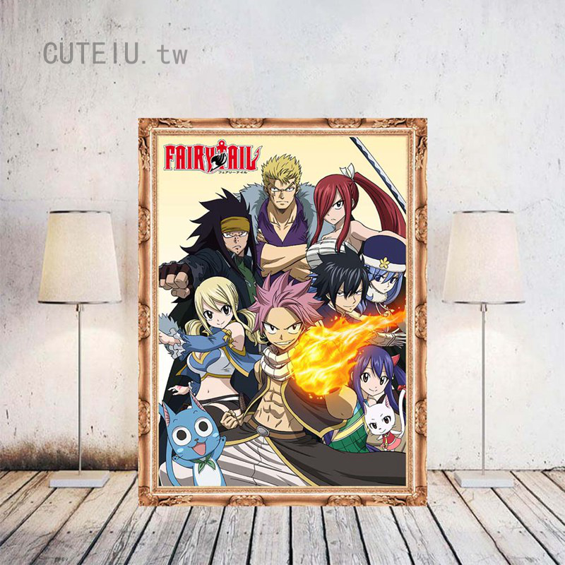 Tấm Áp Phích Lụa In Hình Nhân Vật Anime Fairy Tail Độc Đáo
