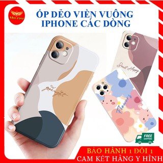 ỐP LƯNG IPHONE - Ốp loang màu Viền Vuông dành cho ip 6/6s plus/7/7plus/8/8plus/X/XsMax/11/11pro/11 Promax/12/12 Promax