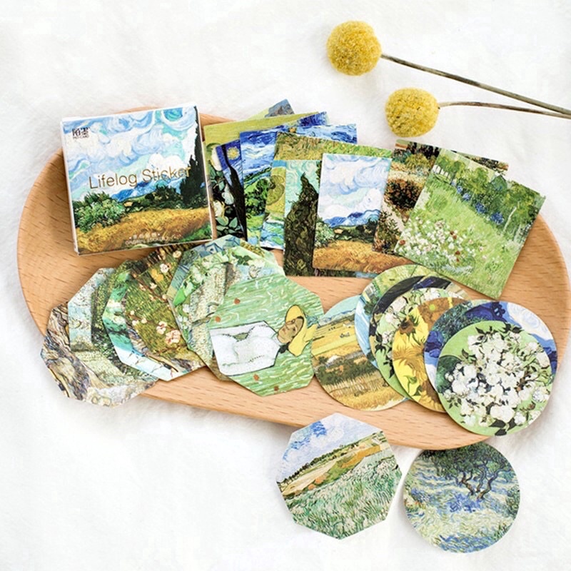 Set 45 Sticker/Nhãn Dán Tranh Sơn Dầu