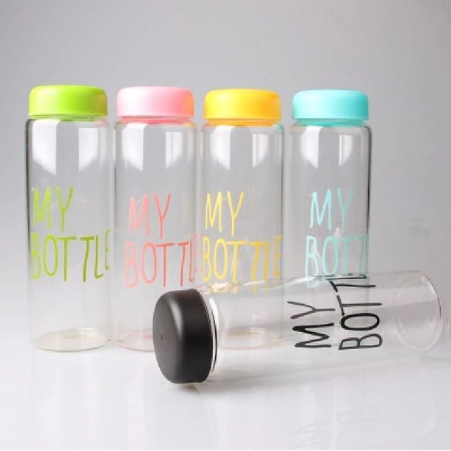 SET 10 BÌNH THỦY TINH MY BOTTLE / NẮP NHIỀU MÀU