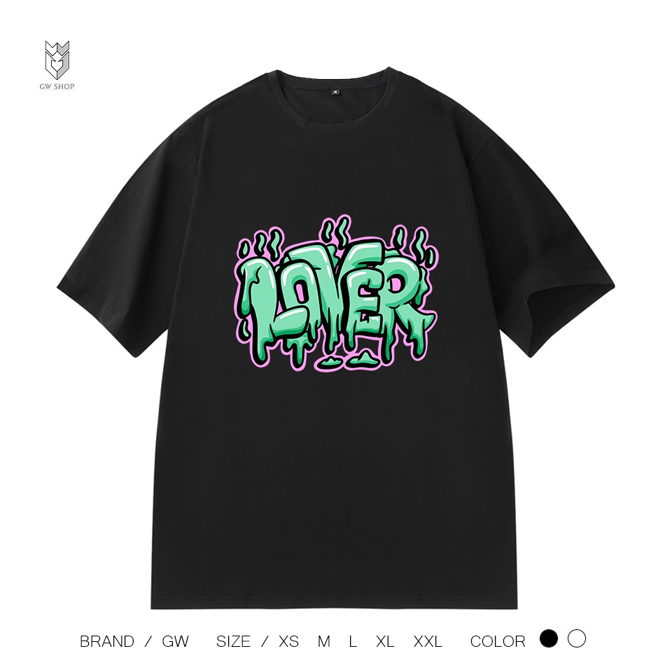 【FREE SHIP】Áo Thun nam nữ unisex in chữ LOVER, áo thun ngắn tay cực trẻ trung - GW Shop