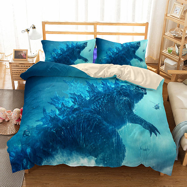 Bộ Chăn Ga Và Vỏ Gối 3 Trong 1 Họa Tiết Khủng Long Đáng Yêu