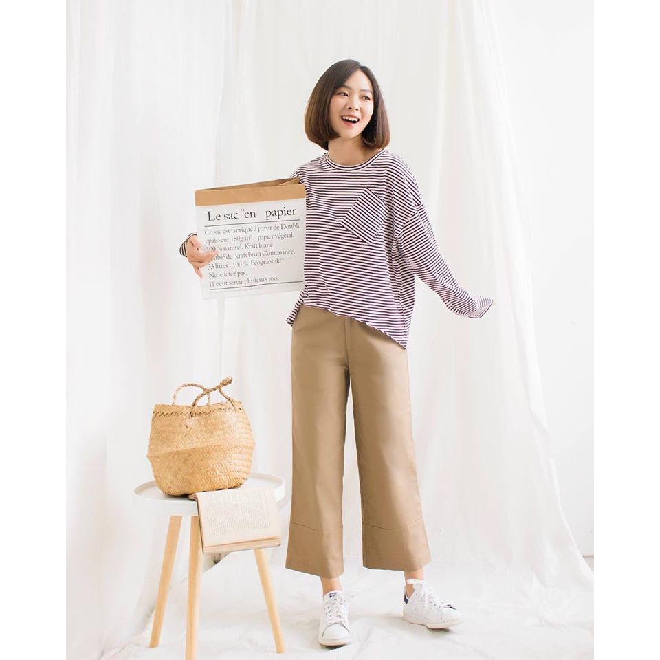 Quần culottes kaki