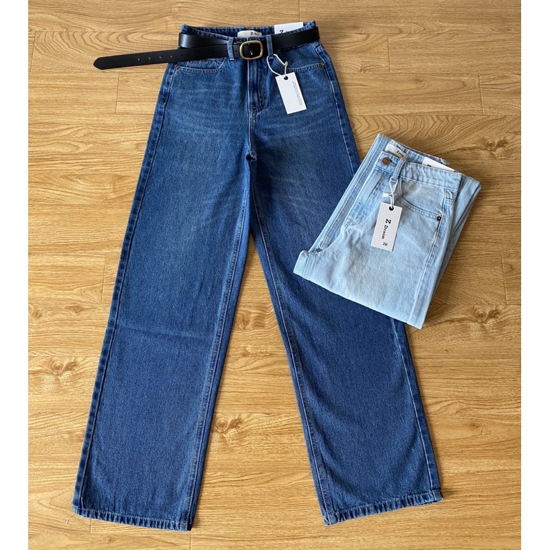 Quần Jeans Suông Culottes Dáng Dài Xuất Chuẩn