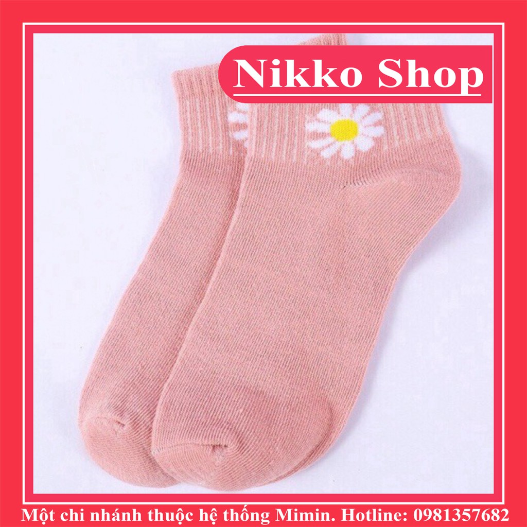 [NIKKO SHOP] TẤT VỚ NAM NỮ MANG GIẦY CỔ TRỤ HOA CÚC 300 SIÊU DỄ THƯƠNG