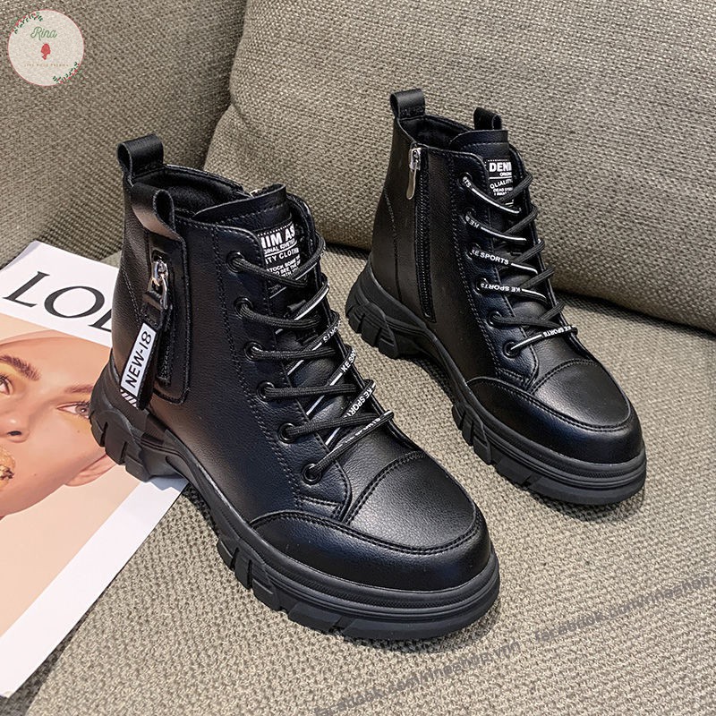 giày boot cổ cao đế độn 8cm hàn quốc nữgiày boots  boots đế cao giày boot quảng châu giày boot vải bốt đế độn