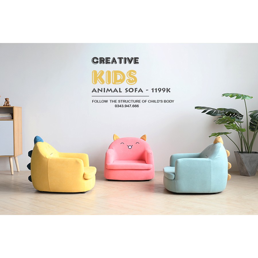 Ghế Sofa Cho Bé- Sofa  Động Vật Ngộ Nghĩnh- Bảo Hành 1 Năm - 1299k
