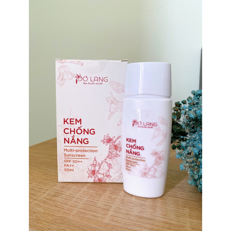 Kem chống nắng Pơ Lang 50ml SPF 50+ PA++ Ngăn ngừa tác hại của tia UVA, UVB lên da, dưỡng ẩm da và ngừa lão hoá da.