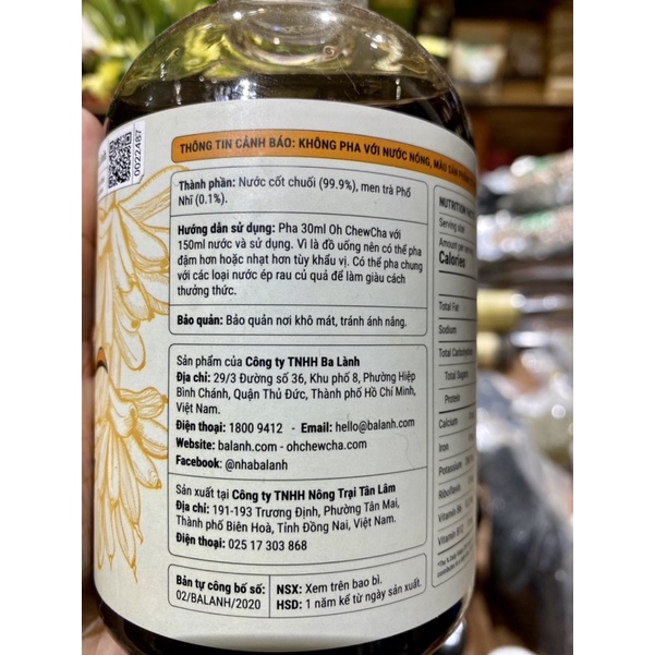 OHCHEWCHA 500ML (CHAI NHỰA) | BigBuy360 - bigbuy360.vn