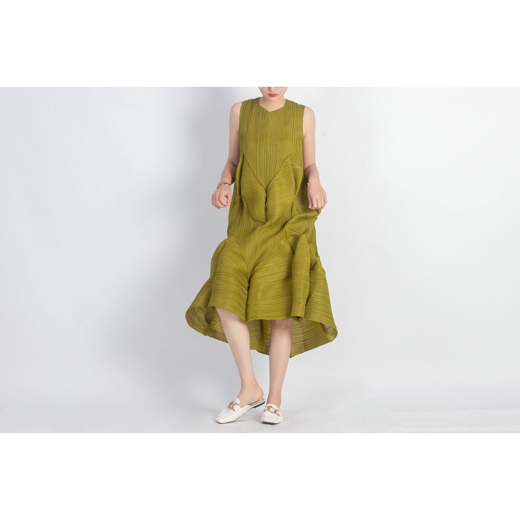 Đầm Lửng Không Tay Màu Sắc Trơn Phong Cách Hàn Quốc Thời Trang Mùa Hè Cho Nữ