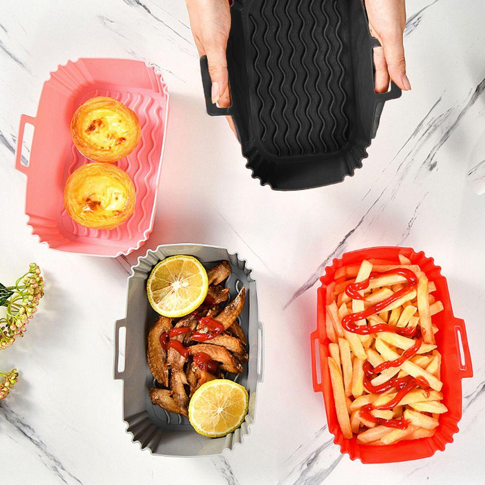 Khay Nướng Bánh Pizza Hình Chữ Nhật Bằng Silicone Tái Sử Dụng Tiện Lợi