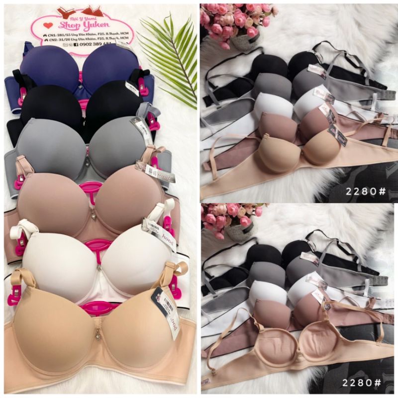 Áo Ngực Đệm Cực Dày,Có Gọng-Áo Lót Nữ Quả Nhỏ Mút Cotton Giúp Thoáng Khí,Thoáng Hơi,Không Bí-Nội Y Thái Lan Cao Cấp