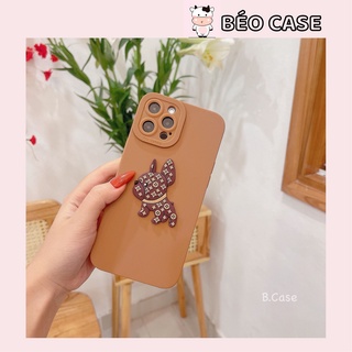 Ốp lưng CHIA MẮT CAMERA NÂU TÂY PHỐI CHÓ BULL DOG CHỐNG BẨN CẠNH VUÔNG