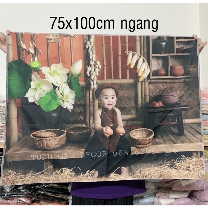 Tranh vải treo tường in hình theo yêu cầu, thảm decor in ảnh , TẶng kèm đinh móc và đèn led 5m