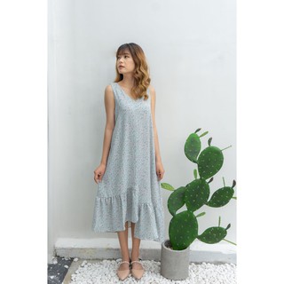 Váy suông bèo lệt - Xanh hoa nhí