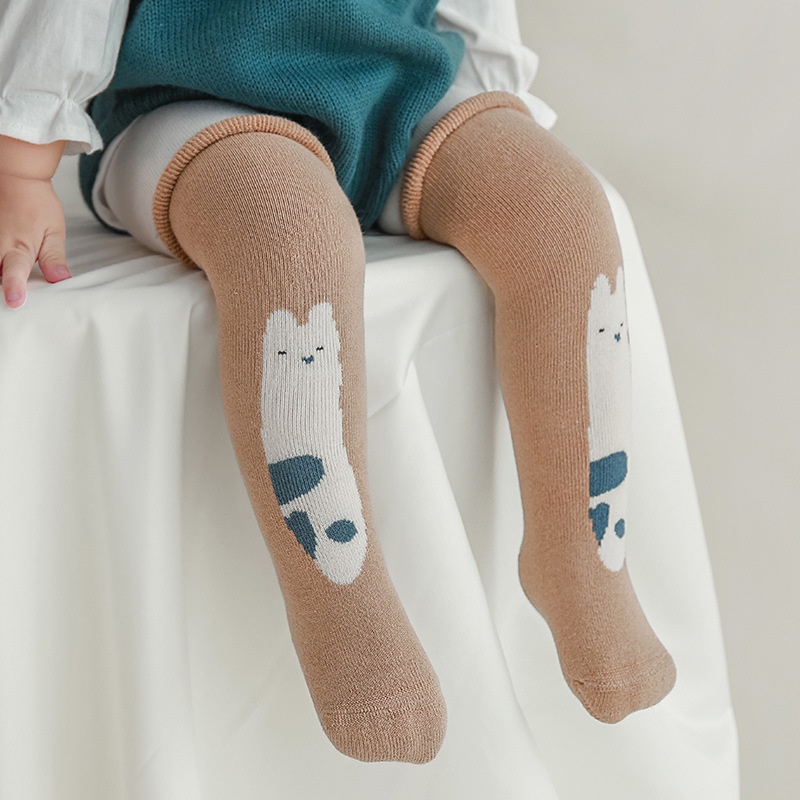 Vớ Dài Qua Gối Dày Dặn Ấm Áp Họa Tiết Hoạt Hình Cho Bé Sơ Sinh