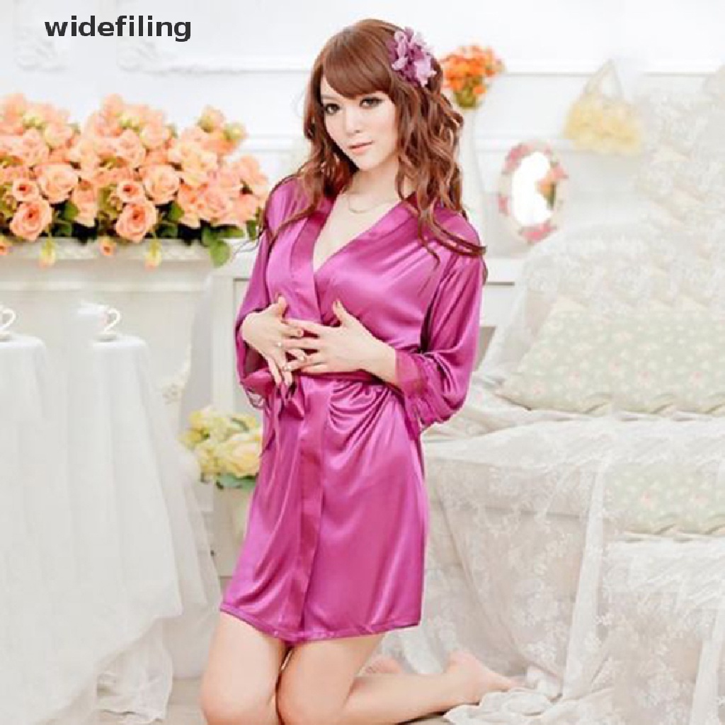 Đầm Ngủ Lụa Satin Phối Ren Gợi Cảm Cho Nữ