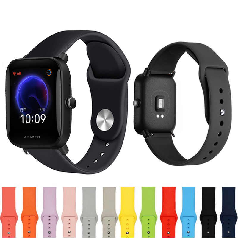 Dây Đeo Thay Thế Chất Liệu Silicon Màu Trơn Cho Huami Amazfit Bip U Pro 20mm