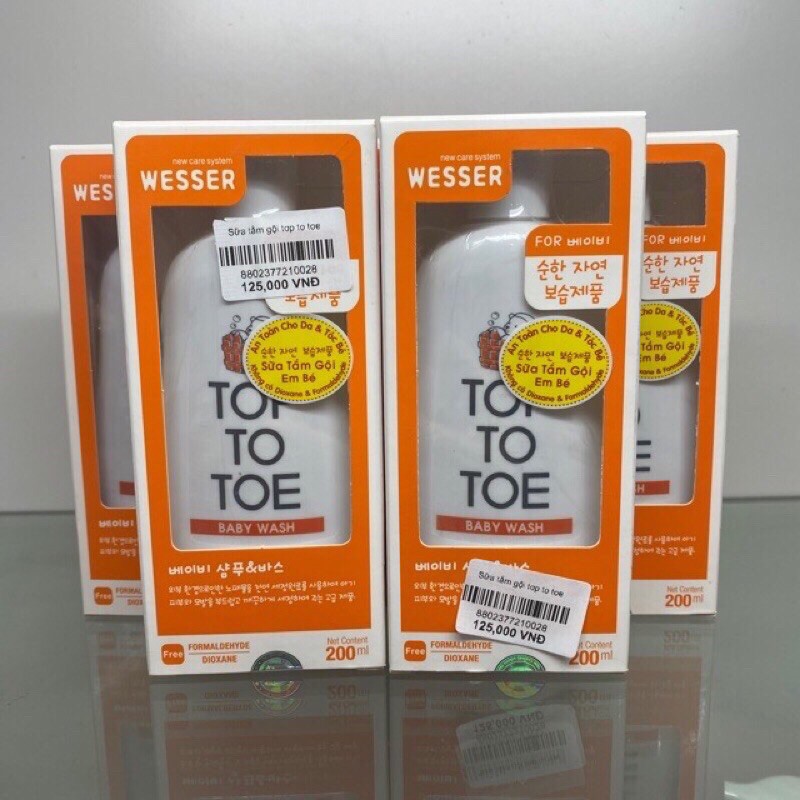 Sữa Tắm Gội 2in1 Wesser Nano Silver Top To Toe Hàn Quốc